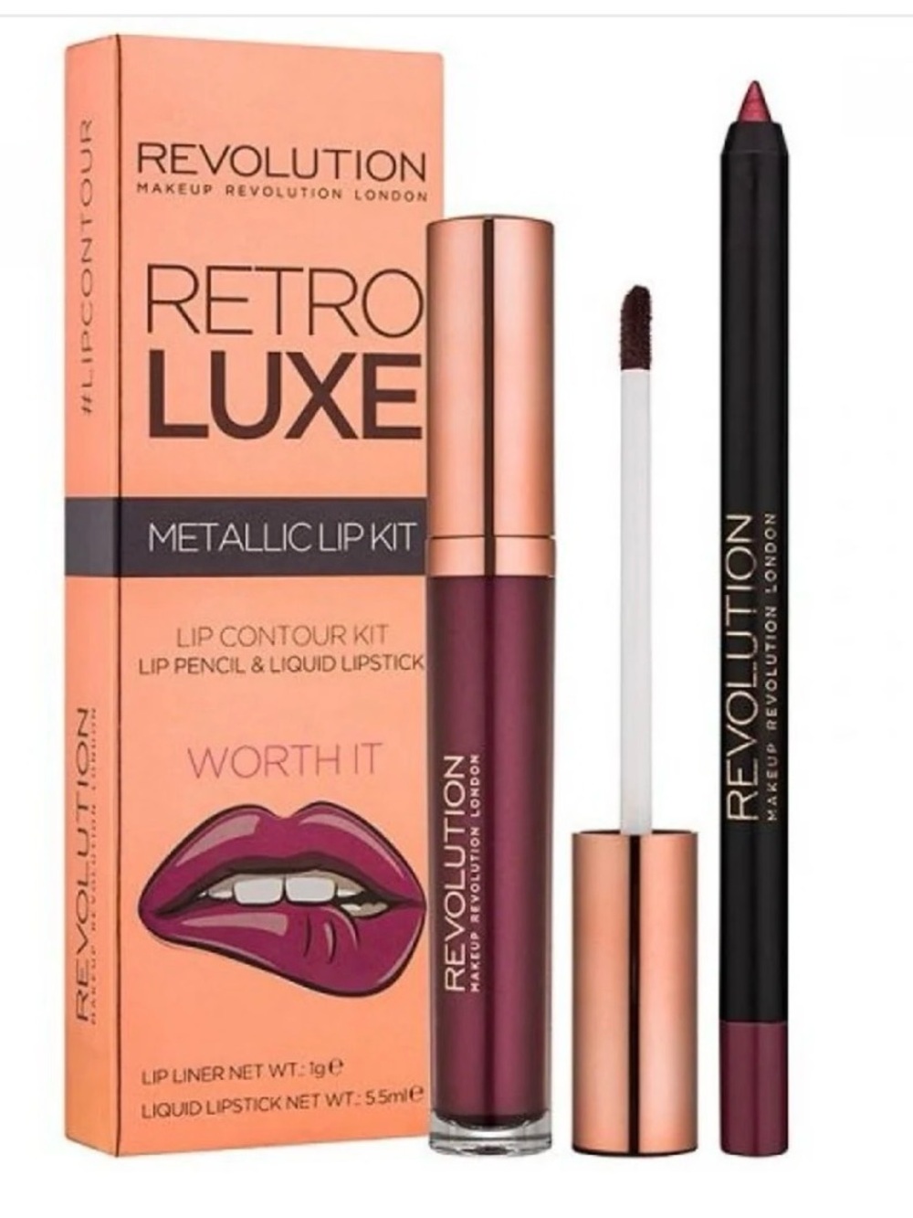 Revolution Retro Luxe Metallic Lip Kit